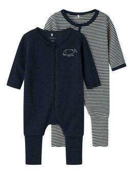 Name It Schlafoverall NBNNIGHTSUIT 2P ZIP FF Y/D CORE 2 NOOS (Packung, 2-tlg)
