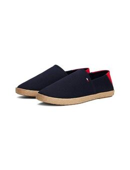 Tommy Hilfiger HILFIGER ESPADRILLE CORE TEXTILE Slipper, Schlupfschuh, Espadrilles, Sommerschuh, Kontrastbesatz an der Ferse