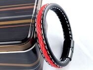 Armband Lederoptik Geflochten Rot Schwarz Modeschmuck Magnet Armschmuck Geschenkidee 13,90 €* - Villingen-Schwenningen