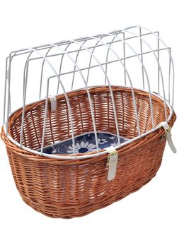 Aumüller Hunde-Fahrradkorb für Gepäckträger mit Schutzgitter - Größe S: L 48 x B 34 x H 44 cm