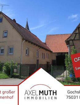 Sanierungsobjekt mit Geschichte: Ehemaliger Bauernhof mit Wohnhaus, großer Scheune & Innenhof - Eppingen