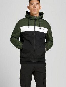 Jack & Jones Windbreaker JJERUSH Leichte Jacke mit Windschutz,Futter und Kontrastdetails colorblocking, slim fit, Kapuze, Polyester