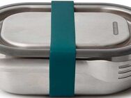 black+blum Lunchbox, Edelstahl, (1-tlg), (3-in1), auslaufsicher, mit Silikon-Ventil, Gabel und Gurt, 600 ml