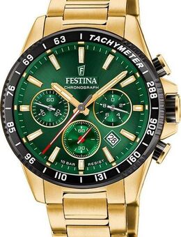 Festina Chronograph Timeless Chronograph F20634/4, Armbanduhr, Quarzuhr, Herrenuhr, Stoppfunktion, Edelstahlarmband