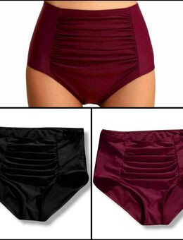 Damen Hohe Taille Badehose Frauen Bauchweg Schwimm Bikini Schwarz Rot M L XL 2XL 19,90* - Villingen-Schwenningen