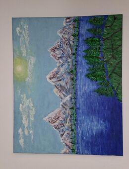Struktur Gemälde "Berg See",Acryl. - Sulz (Neckar)