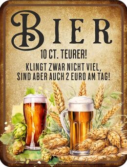 Witziges Blechschild Bier teurer Bar Gaststätte Lustig - Berlin