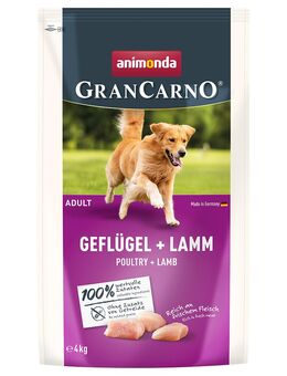 1 + 1 gratis! 2 x animonda GranCarno - Adult Geflügel + Lamm (2 x 4 kg)