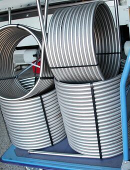 Heizspirale Kühlspirale Edelstahlspirale Edelstahl Spirale Ø 40 cm - 30 Meter Poolheizung Holz - Wietmarschen