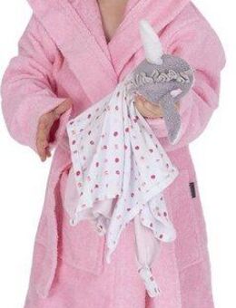 Wewo fashion Kinderbademantel 8024, Kurzform, Baumwolle, Kapuze, Gürtel, für Mädchen & Jungen, mit niedlicher Kapuze