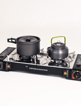Perfekt für jedes Outdoor-Abenteuer – Tragbare 2-Flammen-Gaskocher Set4388243 - Wuppertal