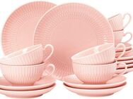 Seltmann Weiden Teeservice Geschirr-Set, 18 Teile, Amina, klein (18-tlg), 6 Personen, Porzellan, Tassen, Untertassen, Teller, Made in Germany, 18 Teile, für 6 Personen