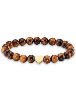Firetti Armband Schmuck Geschenk Herz Element, Steinarmband, Partnerarmband, Made in Germany - mit Onyx oder Tigerauge