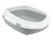 Trixie Katzentoilette Primo XXL mit Rand - grau/weiß
