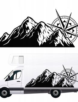Produktbeschreibung: Aufkleber für Wohnmobil, Wohnwagen, Auto - Berge (170x70 cm) Design 10 Set 2 - Ingolstadt