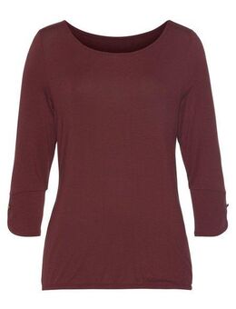 Vivance 3/4-Arm-Shirt mit Manschetten und goldfarbenen Knöpfen aus weichem Viskose-Stretch