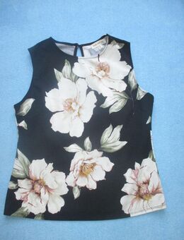 NEU *  Romantik * Blumen * Blüten * Flower- Power * Träger * Tank * Top * T- Shirt "faith and joy" Gr. 38- 40/ S- M * schwarz * weiß * rosè * - Riedlingen