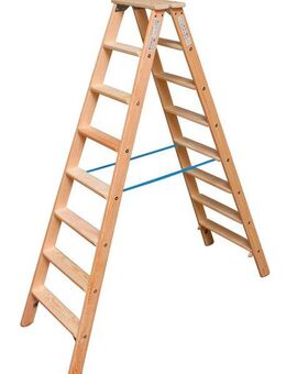 KRAUSE Doppelleiter STABILO, Holz, 2x8 Stufen, Arbeitshöhe ca. 245 cm