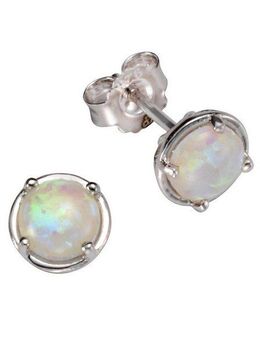 Firetti Paar Ohrstecker Schmuck Geschenk Silber 925 Ohrschmuck Edelstein Opal, mit Opal (synth)