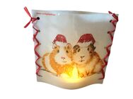 Stimmungslicht / Windlicht „Weihnachts Meerschweinchen“ handmade NEU - Erkelenz