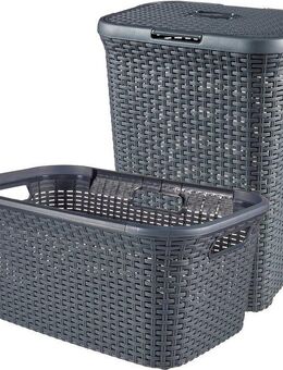 Curver Wäschekorb Style (Set, 2 St), Wäschebox (60L) und Wäschekorb (45L)