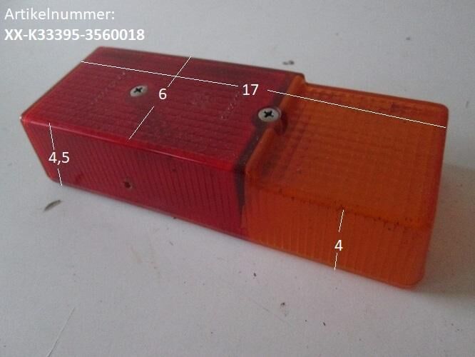 Oldtimer-Rückleuchte/Rücklicht Wohnwagen nur Lampenglas ohne Sockel (rot K33395 356 0018 / orange) gebraucht (Hecklicht/Heckleuchte/Lampe/Leuchte/Rücklicht/Rückleuchte) - Schotten Zentrum