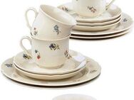 Seltmann Weiden Kaffeeservice Geschirr-Set, Service Marieluise (18-tlg), 6 Personen, Porzellan, Teller, Tasse, Untertasse Made in Germany, 18 Teile, für 6 Personen