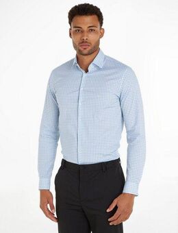 Calvin Klein Langarmhemd POPLIN CHECK PRINT SLIM SHIRT