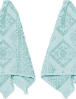 PAD Gästehandtuch Harlem, Frottee (Set, 2-St), Made in Europe, Uni Farben, mit Ornamenten, mit Fransen