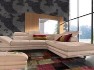 COTTA Polstergarnitur Enterprise L-Form, (Set), Set bestehend aus: Ecksofa mit Arm- & Kopfteilverstellung & Hocker