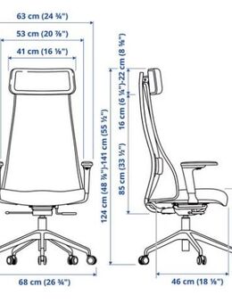 Ikea JÄRVFJÄLLET Bürostuhl mit Kopfstütze und Mesh-Rücken - Unterschleißheim