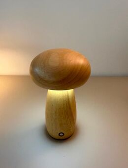 Mini Akku-Pilzlampe "Natural Light" - warmes Holzdesign - Langenberg
