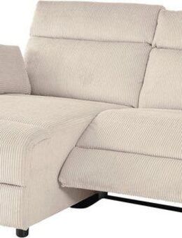 INOSIGN Ecksofa JENNA, L-Form, 209cm, manuelle u. elektrische Funktion, mit USB A/C, Liegefunktion 105°-150°, Federkern, Cord