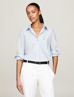 Tommy Hilfiger Hemdbluse SOLID COTTON EASY FIT SHIRT mit Brusttasche