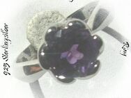 Ring 925 Silber mit gefassten Amethyst - Stemmen