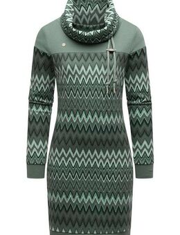 Ragwear Sweatkleid Chlloe Zig Zag YOUMODO stylisches Langarm Midikleid mit ZigZag-Muster
