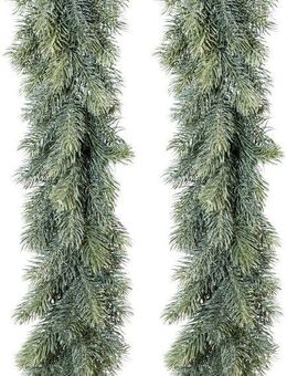 Winterliche Kunstpflanze Weihnachtsdeko, Weihnachtsgirlande Blautanne, Creativ deco, Girlande im 2er Set, 120 Tannenspitzen je Girlande, Länge 180 cm