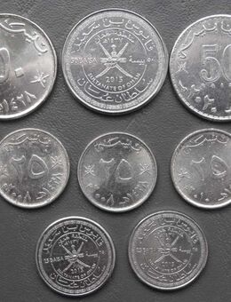 8 Münzen aus Oman: zs. 275 Baisa (2008-2020) - Münster