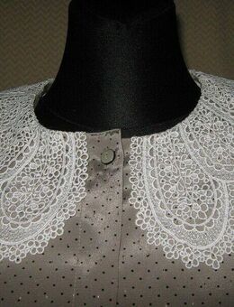 NEU * Original Vintage * Peter Pan * Romantik * Häckel- Kragen * Polka Dots * Punkte * Tupfen * Seiden- Satin * BLUSE * Gr. 40- 44/ M- L * khaki * schwarz * - Riedlingen