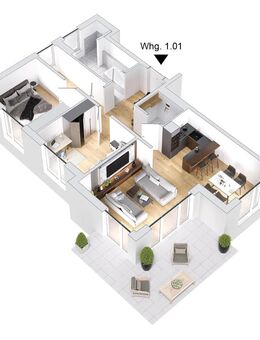 Moderne 3,5 Zimmer Neubauwohnung mit Garten und Terrasse - Neubau - 1.0.1 - Dietenheim