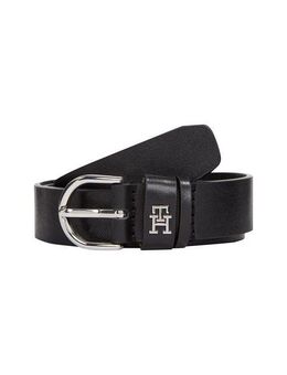 Tommy Hilfiger Ledergürtel ESSENTIAL EFFORTLESS 2.5 SILVER Einfachdornschließe, Metallemblem
