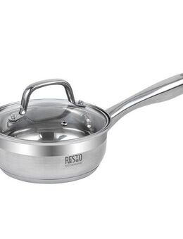 RESTO Kitchenware Kasserolle Libra, Soßentopf 1,4 l, energiesparend und spülmaschinenfest, Edelstahl 18/10 (2-tlg), mit hitzebeständigem Glasdeckel und Griff