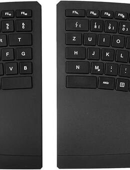 Perixx PERIBOARD-624B Kabellose Ergonomische Tastatur, Split-Design, TKL, Verstellbare Neigung, QWERTZ Layout, Schwarz - Emsdetten