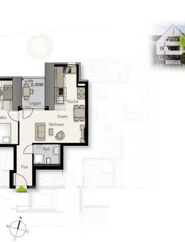 Smart investieren oder selbst einziehen - Ihre perfekte 2-Zimmer-Wohnung mit Dachloggia - Weil (Schönbuch)