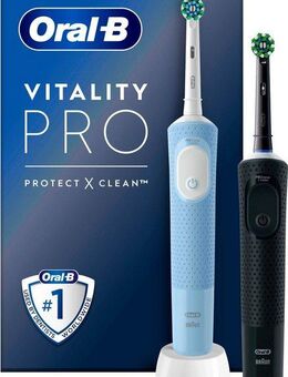 Oral-B Elektrische Zahnbürste Vitality Pro Doppelpack, Aufsteckbürsten: 2 St., Indikator-Borsten
