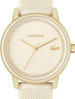 Lacoste Quarzuhr LACOSTE.12.12 GO 2001288, Armbanduhr, Damenuhr, analog, Glaskristalle, Silikonarmband