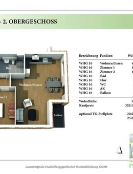 3 Zimmer 2. OG Neubau-Eigentumswohnung 1.16 - Lauenburg (Elbe)