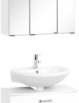 welltime Badmöbel-Set Dorina, (2-St), Breite 60 cm, Spiegelschrank mit LED-Aufbauleuchte, mit Schalter