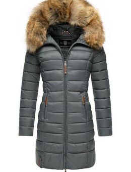 Marikoo Steppmantel Rose-Stepp zeitloser Winterparka mit großer Kunstfellkapuze