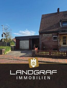 Charmante Doppelhaushälfte mit Potenzial auf tollem Endgrundstück mit Keller und Carport! - Dünsen